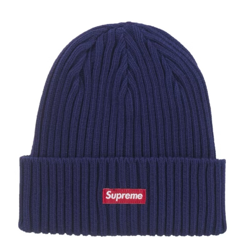 Supreme Navy Blue Beanie Overdyed SS25
